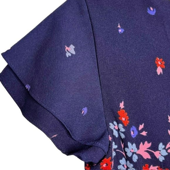 ModCloth Fit/Flare Floral Dress w/Keyhole Front and Tie - Navy - M - Picture 8 of 12